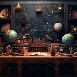 Back to School Digital Backdrop, Chalkboard Overlay, School Classroom Digital Background,  Blackboard Photography Composite for Kids,