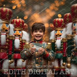Fotografia de fundo digital de Natal, composição de fundo digital de quebra-nozes, caminho de quebra-nozes, estrada de Natal, retrato de fantasia infantil