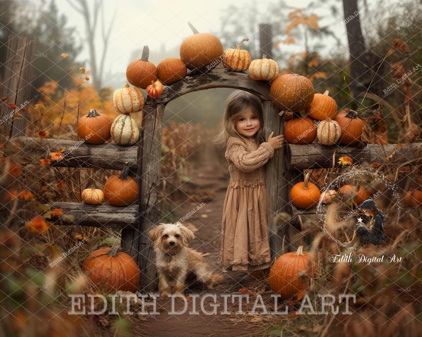 Herbst Fotohintergrund Mit Kopfausschnitt – Erntedank-Deko Mit Vogelscheuche & Kürbis (185x120 Cm) Inkl. 10m Seil