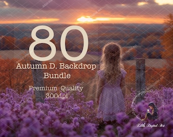 Fall Digital Backdrop Bundle, 80 Autumn Backgrounds Fotography Composites for Maternity, Newborns, Kids, Family & Pets. Instant Download