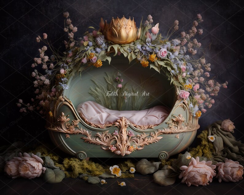 Newborn Digital Wooden Bed Newborn Digital Background - Etsy