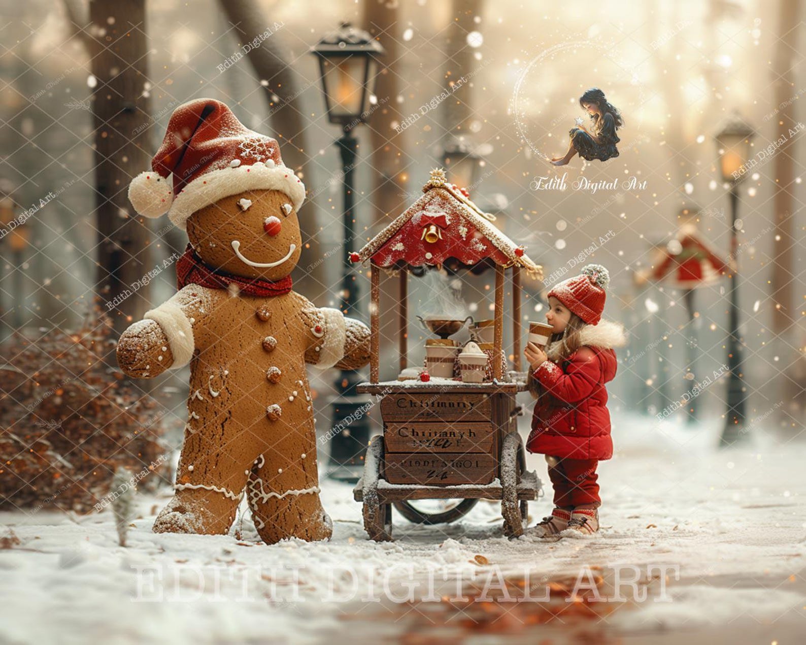 Ginger Backdrop Gingerbread Backdrop Digital Background Photography Composite ...