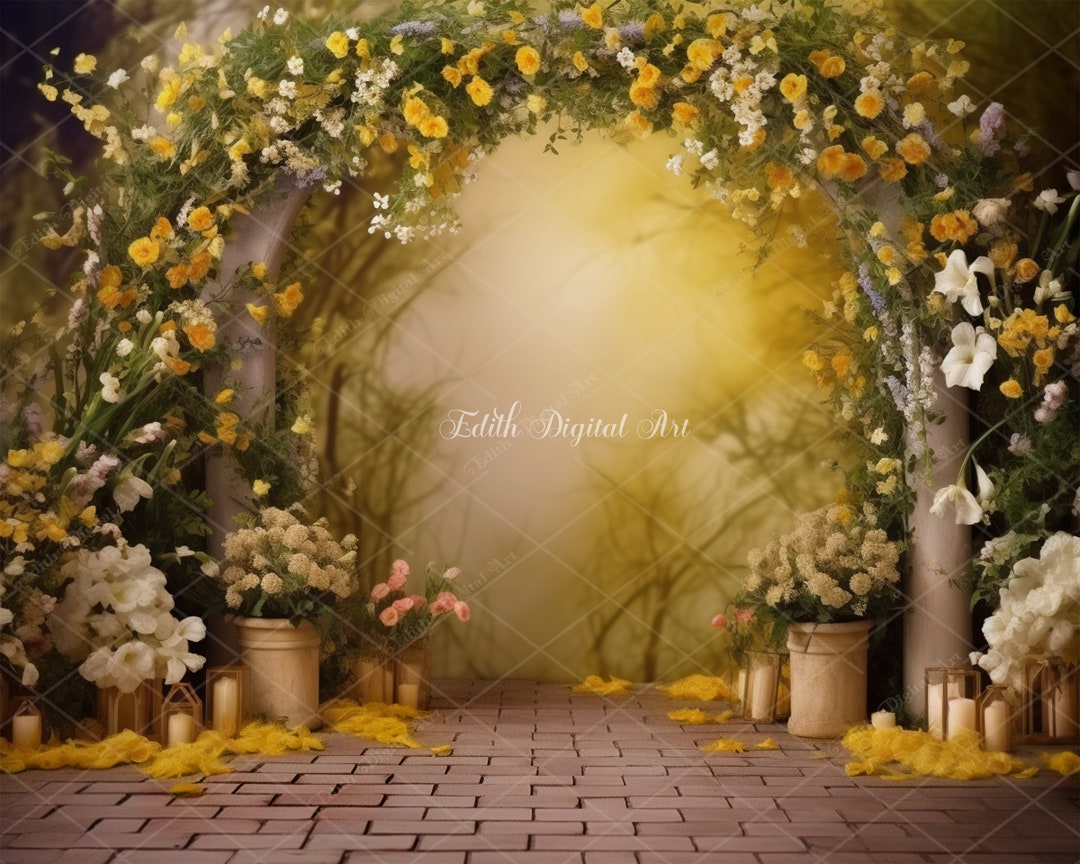 Maternity Digital Backdrop Photography, Floral Arch for Maternity