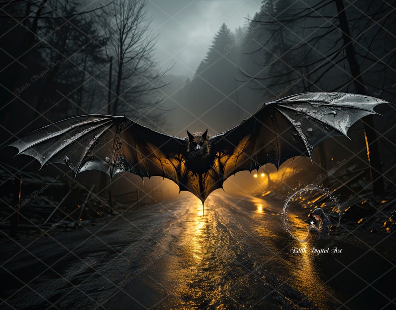 Bat Chase Digital Backdrop, Halloween Digital Backdrop, Halloween ...