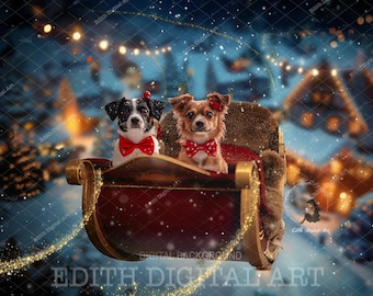 Lit Pour Chien En Forme De Traîneau De Noël - Peluche Douce, Base Antidérapante - Tailles S, M, L