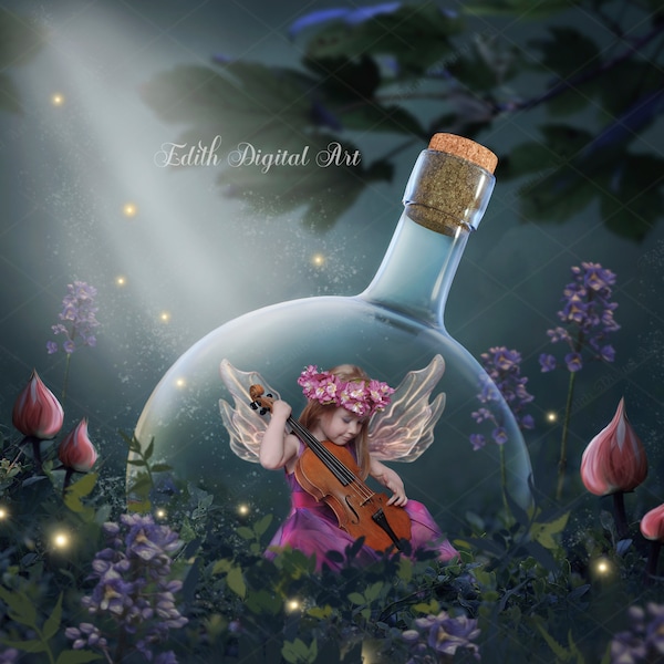 Fairytale Digital Backdrop, Fairy Background Composite, Fairytale Battle on Enchanted Forest, Digital Download Photography for Photoshop.