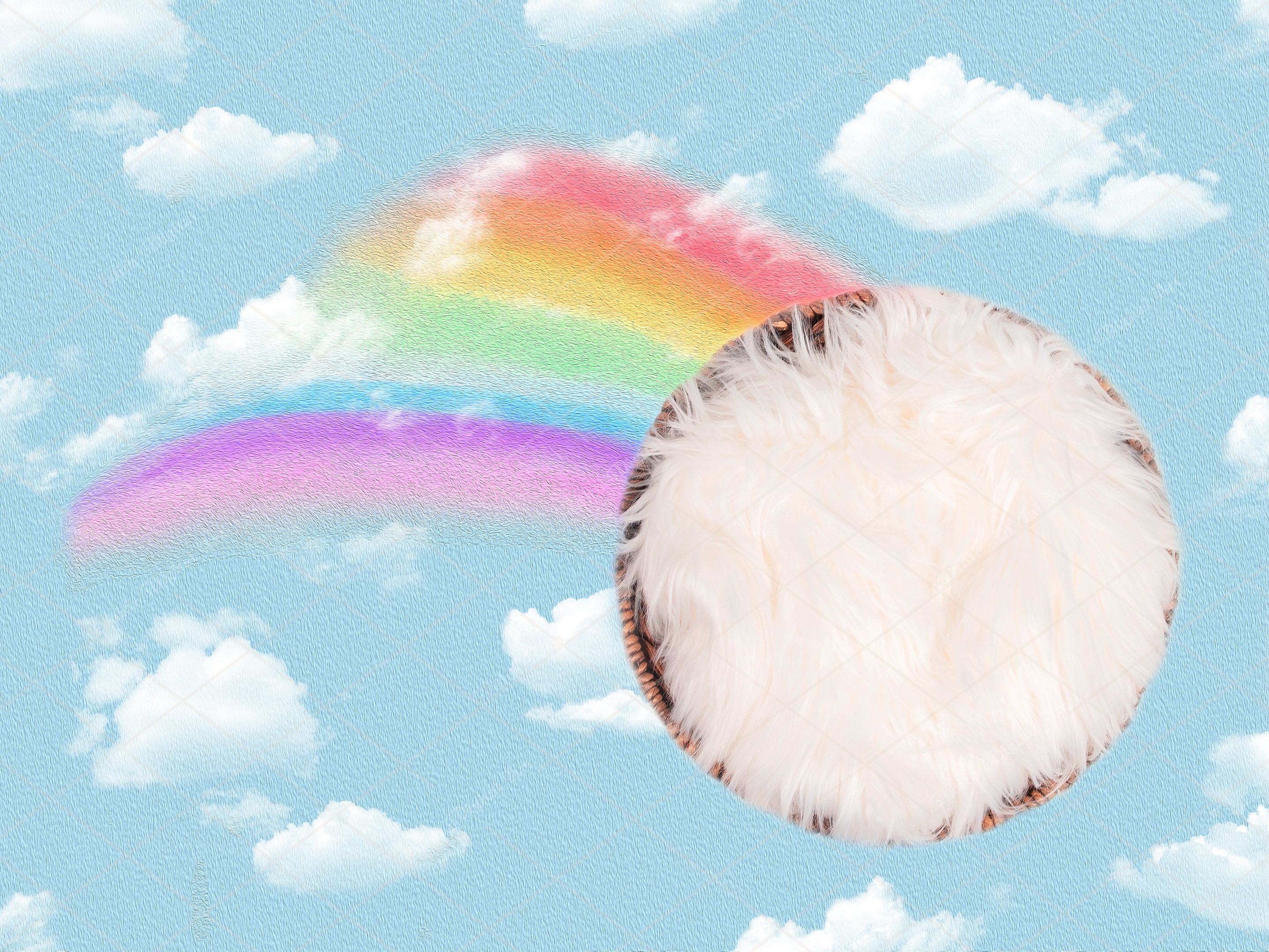 Watercolor Rainbow Baby Digital Backdrop Blue Newborn | Etsy