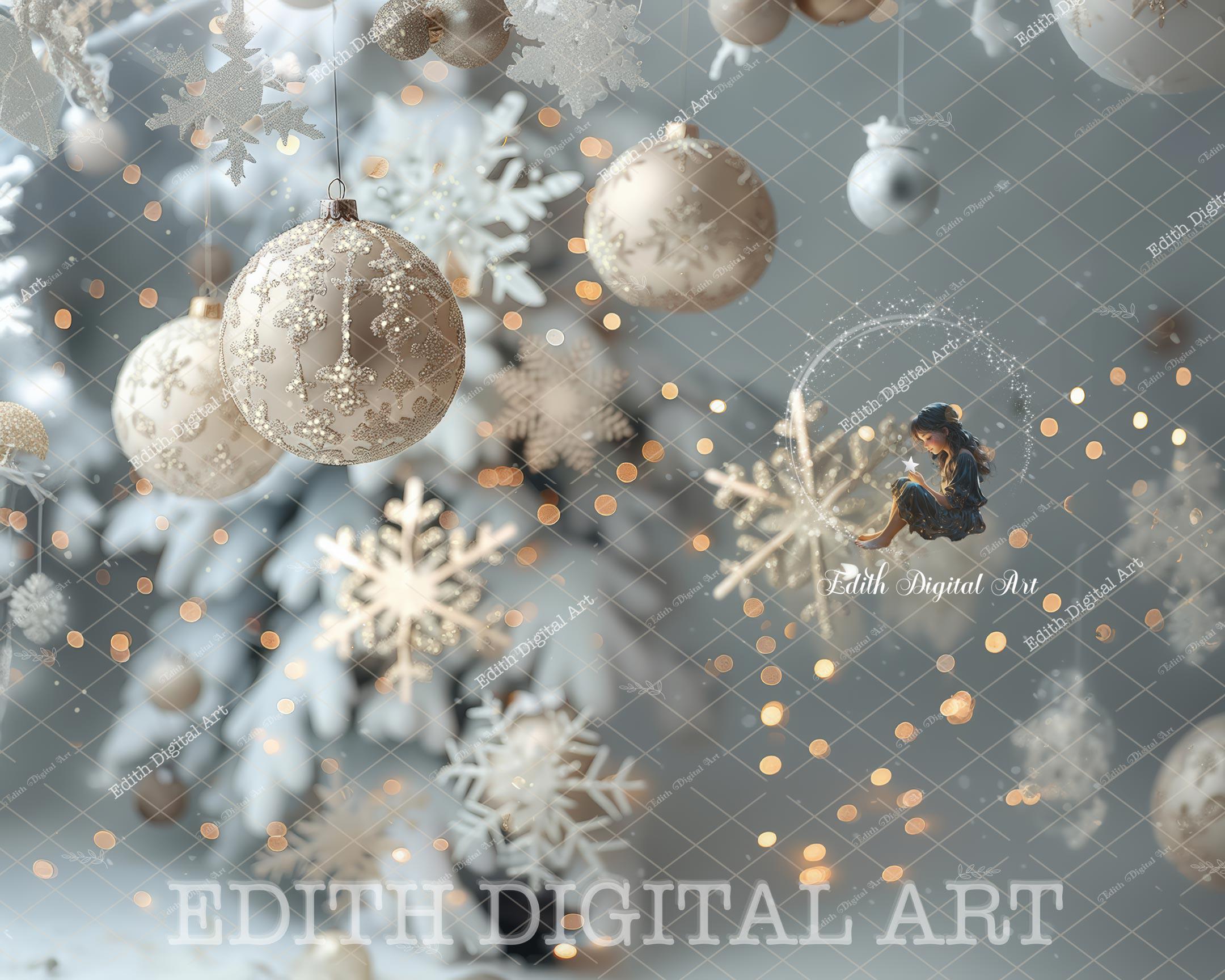 YongFoto 2x2m Vinile Sfondo Fotografico Buon Natale Fiocchi di neve