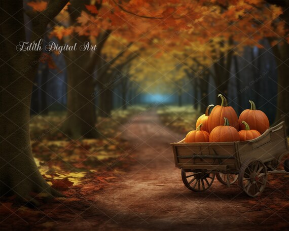 MIRRORANG 4,5x3m Autumn Backdrop Golden Fall Maple Trees Forest Scenery Photography Background Autumn Harvest Thanksgiving Party Decor Baby Shower Banner Photo Studio Prop, Vinyl