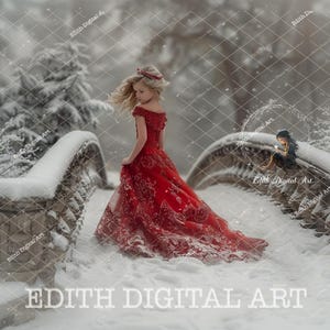 Digital bakgrundsfotografering av snöskog, snöig broväg, vinterstigfotografering, utomhusbarn, familj, husdjursporträtt, + snööverlägg