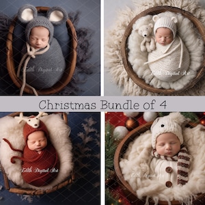Newborn Digital Backdrop Photography Face Insert Baby Digital Background, Add face Digital Photo Prop Composite, Winter / Christmas Backdrop