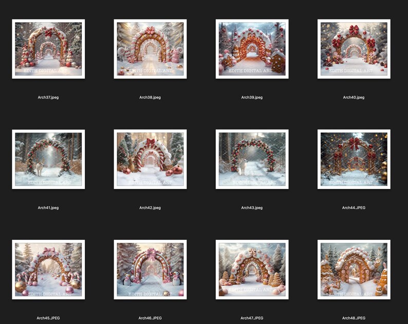 Christmas Arch Digital Backdrop Photography, Christmas Bundle of 60 ...