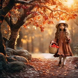 Autumn Digital Backdrop, Fall Backdrop Pathway Photography Composite with Fall Leaves on Road, Outdoor Digital Background, Photo Download