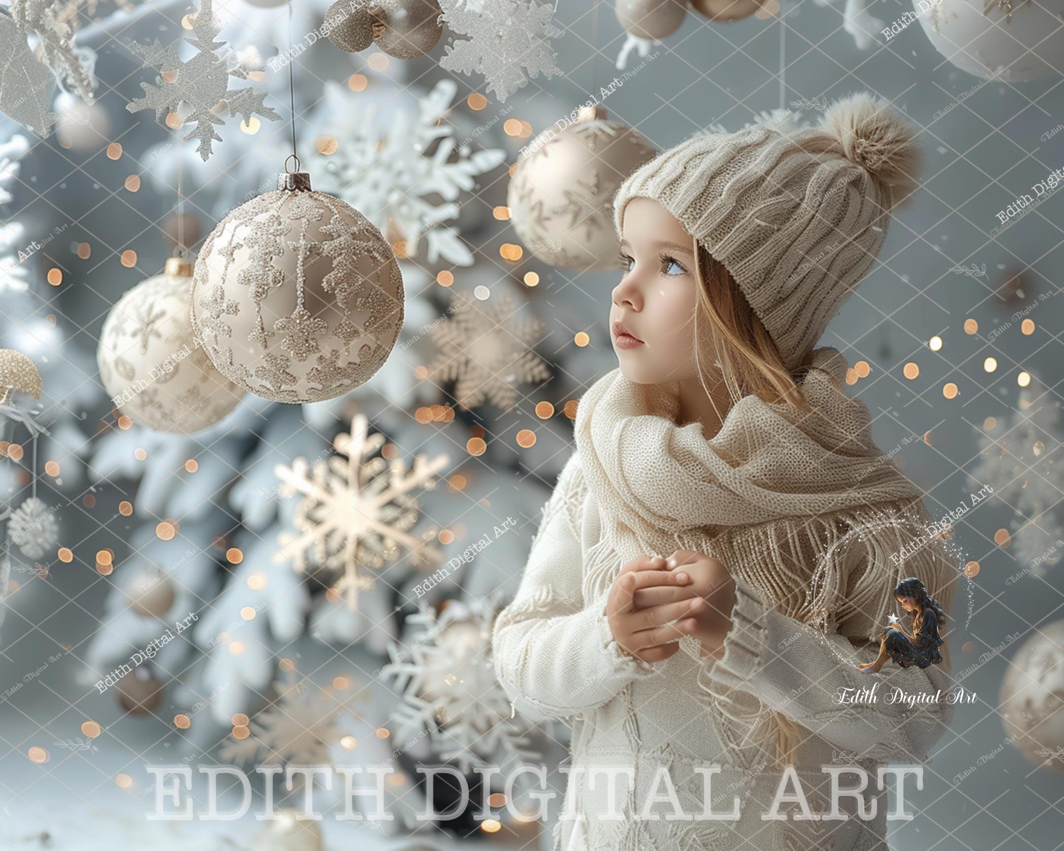 YongFoto 2x2m Vinile Sfondo Fotografico Buon Natale Fiocchi di neve