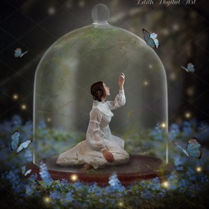 Fairytale Digital Background, Enchanted Forest Backdrop Photography Composite,  Enchanted Butterfly Forest Digital for Photoshop Composition