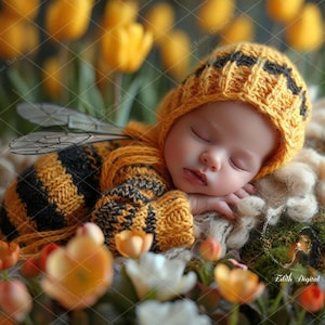 Newborn Background Digital Photography, Face Insert Baby Digital Backdrop for Girl, Add face Digital Photo Prop Composite, Floral Backdrops.