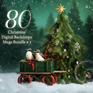 80 cenários digitais de Natal, download instantâneo de fundos de Natal, composição fotográfica digital, modelo de pacote de fotos de Natal.