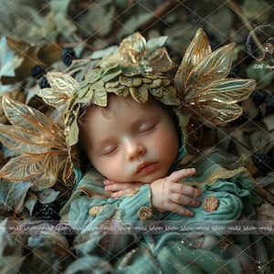 Newborn Digital Backdrop For Photography, Newborn Face Insert, Whimsical Baby Fairy Digital Background, Fantasy Composite Digital Download