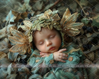 Neugeborenen digitalen Hintergrund für Fotografie, Neugeborenen Gesicht einfügen, wunderliche Baby Fee digitalen Hintergrund, Fantasy zusammengesetzte digitaler Download