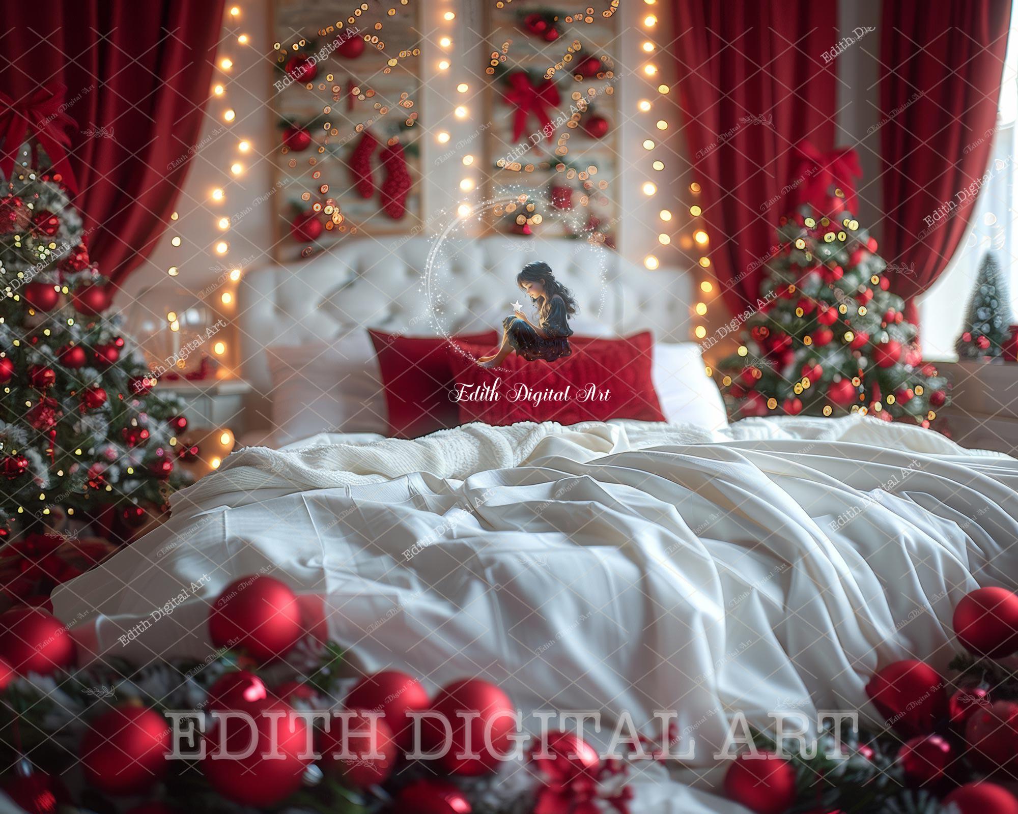 Christmas Digital Backdrop, Xmas Bed, Christmas Tree, Studio Photo  Portraits, Holidays Photo Background Photography, Instant Download. - Etsy  New Zealand, image size:2000x1600