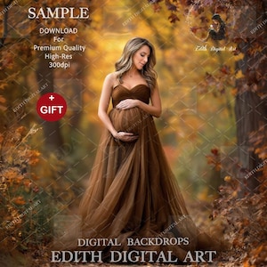 Herbst Digital Backdrop, Herbst Waldweg, Fotografie Verbundstoff für Materiny, Kinder, Familie, Hochzeit, Senioren & Haustiere, Outdoor Portrait.