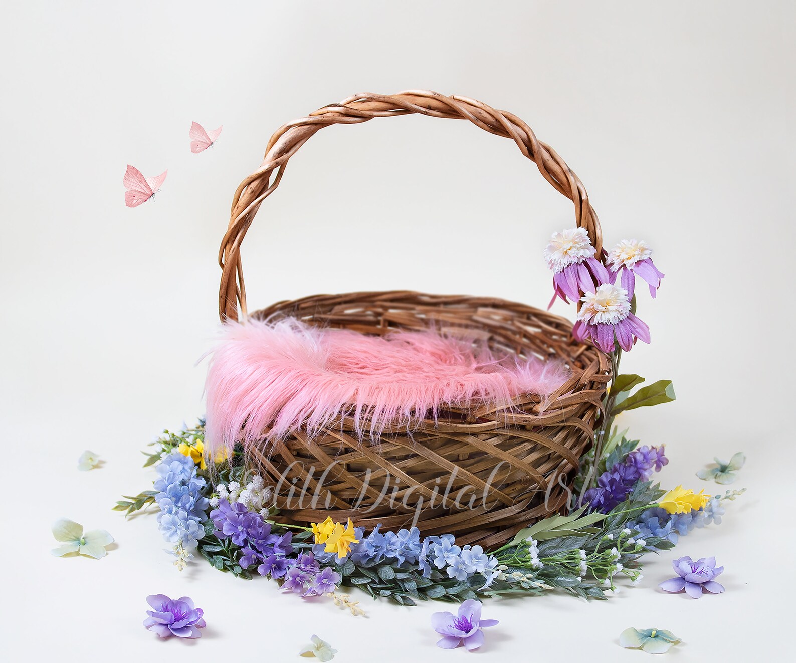 Floral Baby Girl Newborn Digital Backdrop Background / Newborn Etsy