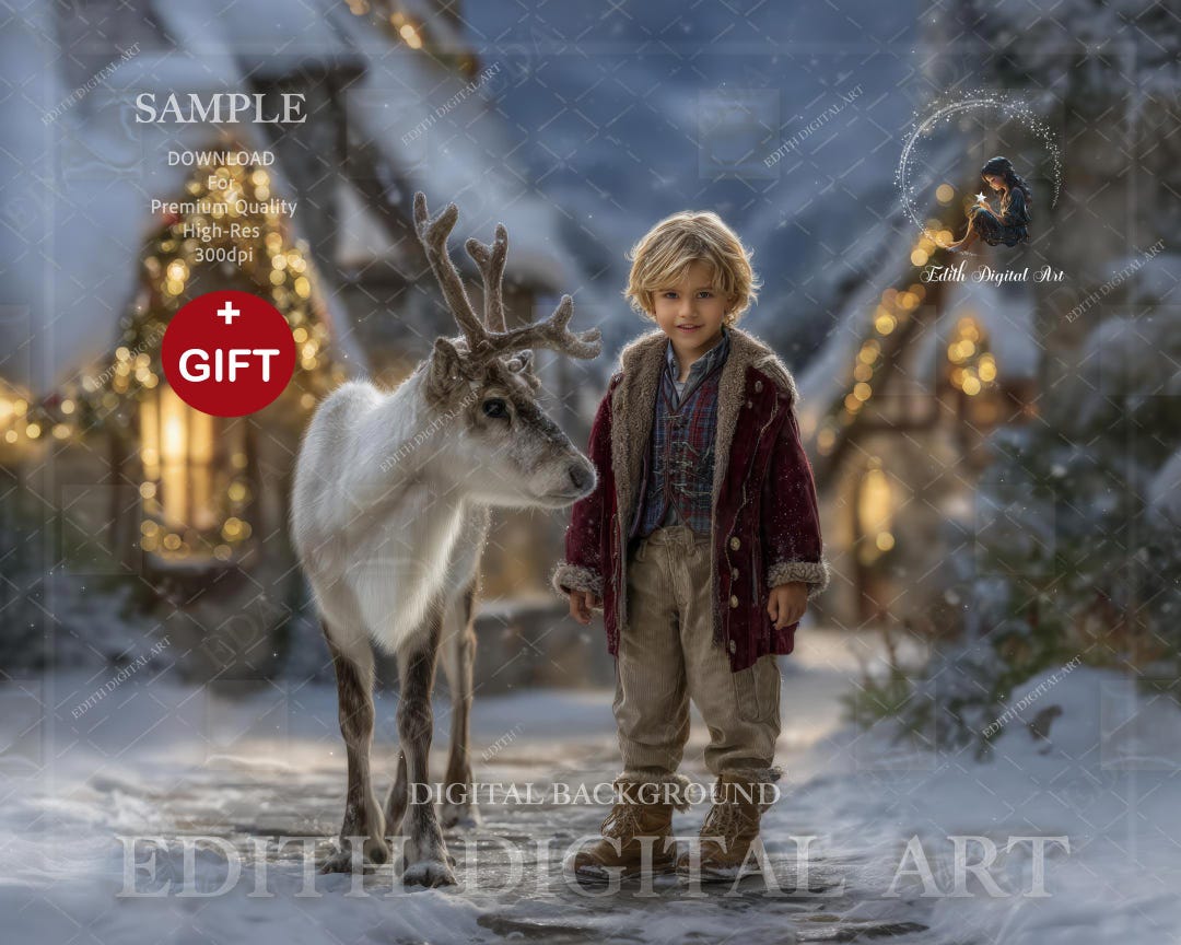 Christmas Digital Backdrop Photography for Photo Composites, Santa's ...