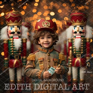 Estúdio de fotografia digital de Natal, retrato, fundo de quebra-nozes desfocado, composição de feriados, bokeh de Natal, download de tema de Natal