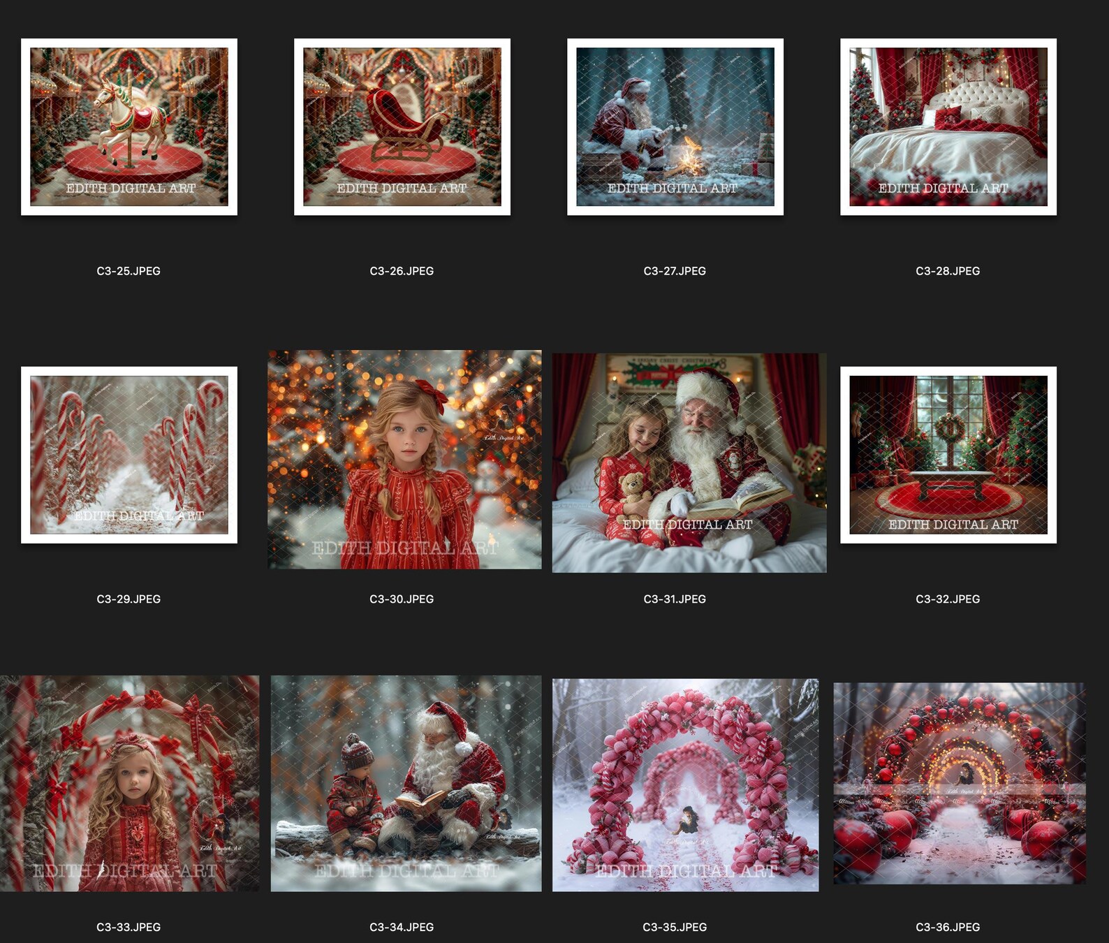 Christmas Digital Backdrop Bundle, Christmas Background Photography, 80 ...