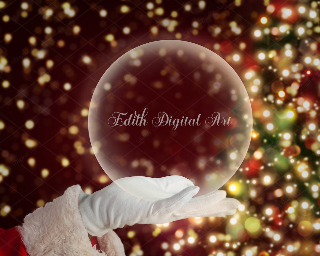 Christmas Snow Globe Background Composite, Fantasy Holidays Digital