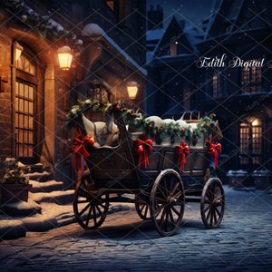 Santa’s Sleigh and Reindeer Background Photography - Etsy Australia