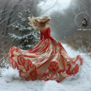 Winter Road Digital Backdrop for Photography Composite, Snowy Path, Christmas Digital Background, Snow Forest Trails Download + Snow Overlay