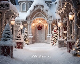 Weihnachts-Fotohintergrund Mit Schneeflocken & Weihnachtsbaum – 3x2,4 M