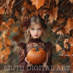 Autumn Arch Digital Backdrop Composite, Fall Leaves Archway, Photography Background Portrait, Kids, Maternity, Outdoors Photoshoot, Download