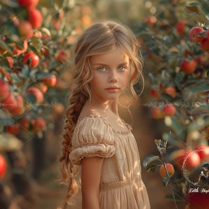 Apple Orchard Digital Backdrop, Summer & Fall Photography Composite, Outdoor Portraits Photo Background, Apple Farm Path,  Instant Download