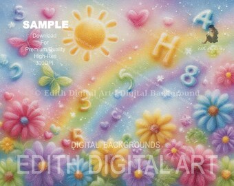 Back to School Digital Backdrop, Kids School Portrait, Photography Background, ABC Wall Classroom Photo Composite, Instant Download.