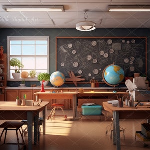 Back to School Digital Backdrop, Chalkboard Overlay, School Classroom Digital Background,  Blackboard Photography Composite for Kids 3
