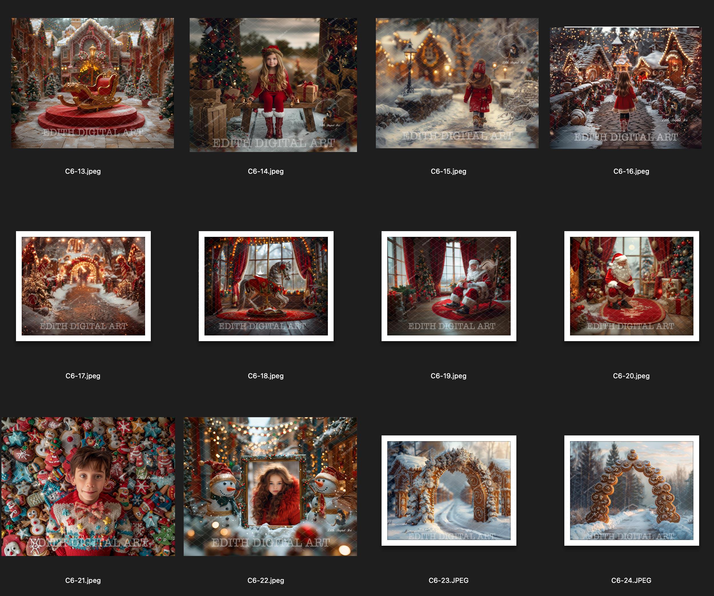 Christmas Digital Backdrop Bundle, Christmas Background Photography, 80 ...