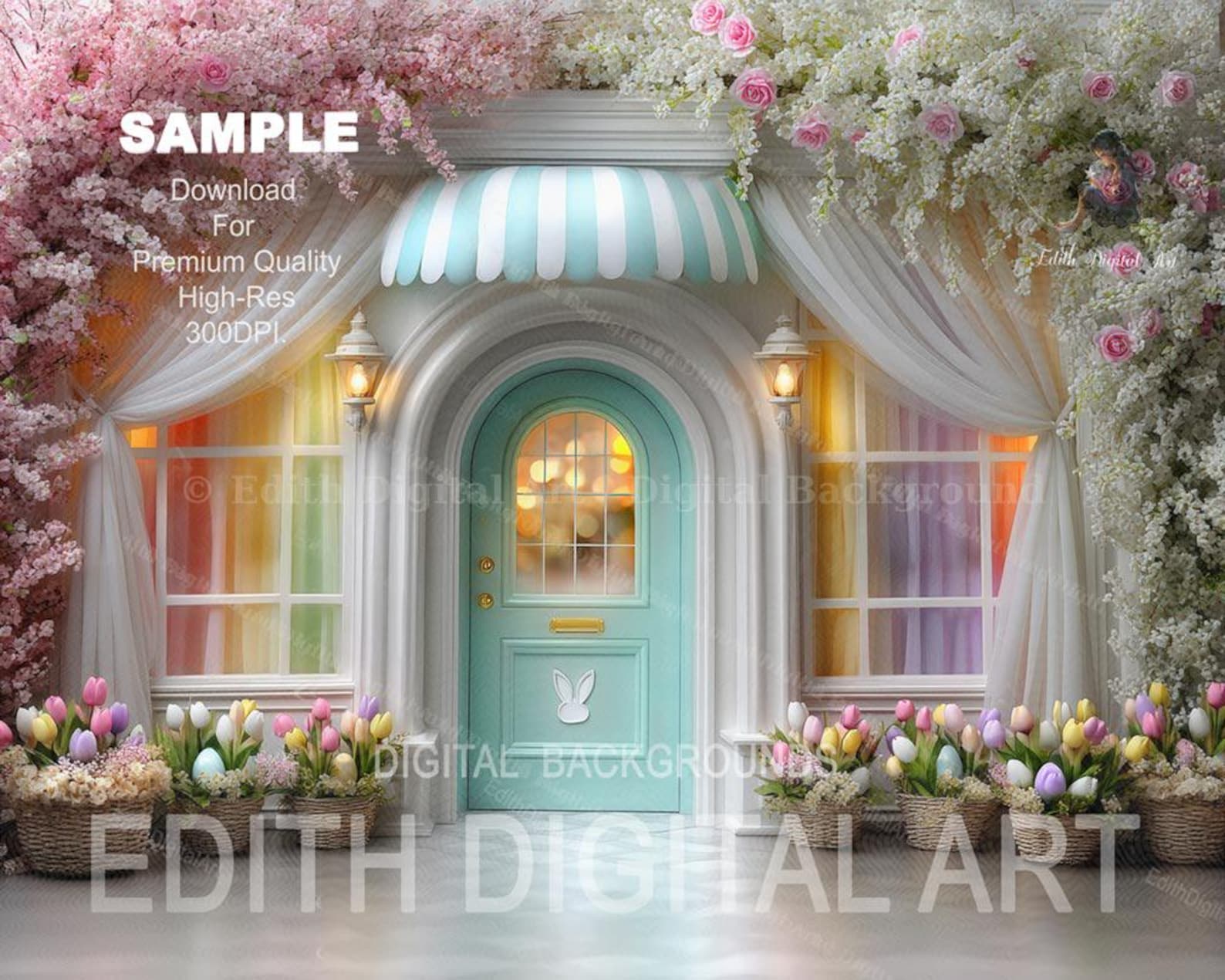 Easter Storefront Digital Backdrop Photography, Studio Easter ...