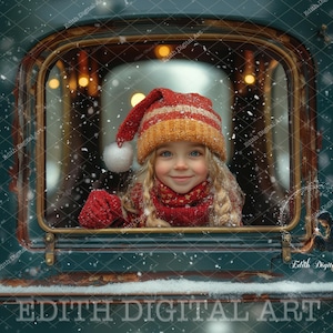 Janela de Trem de Natal, Composição Digital Mágica de Cenário de Natal, Fotografia de Fundo do Expresso Polar, Retrato de Crianças e Animais de Estimação. Neve Grátis