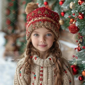Christmas Digital Backdrop for Photography Composites, Snowy Streat Outdoor Portrait, Santa Christmas Village, Instant Download Photo