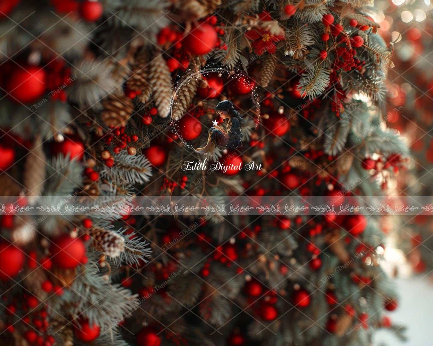 Christmas Arch Digital Backdrop Photography, Winter Background, Festive ...