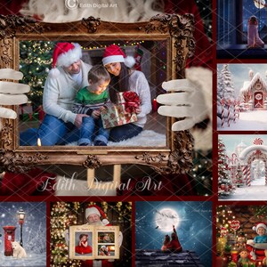 80 Christmas Digital Backdrops for Photography Composite, Xmas Bundle ...