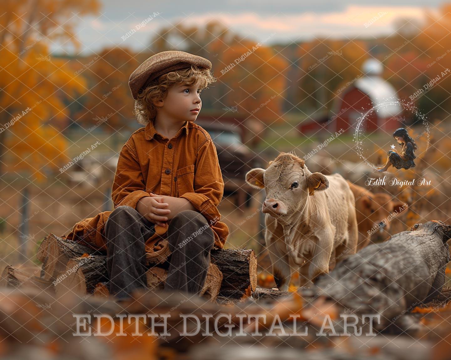 Fotografía digital de fondo de granja otoñal: vaca, granero rojo, campo,  camión, tronco, árboles, composición de fondo otoñal, retratos al aire  libre, descarga - Etsy México, image size:1440x1152
