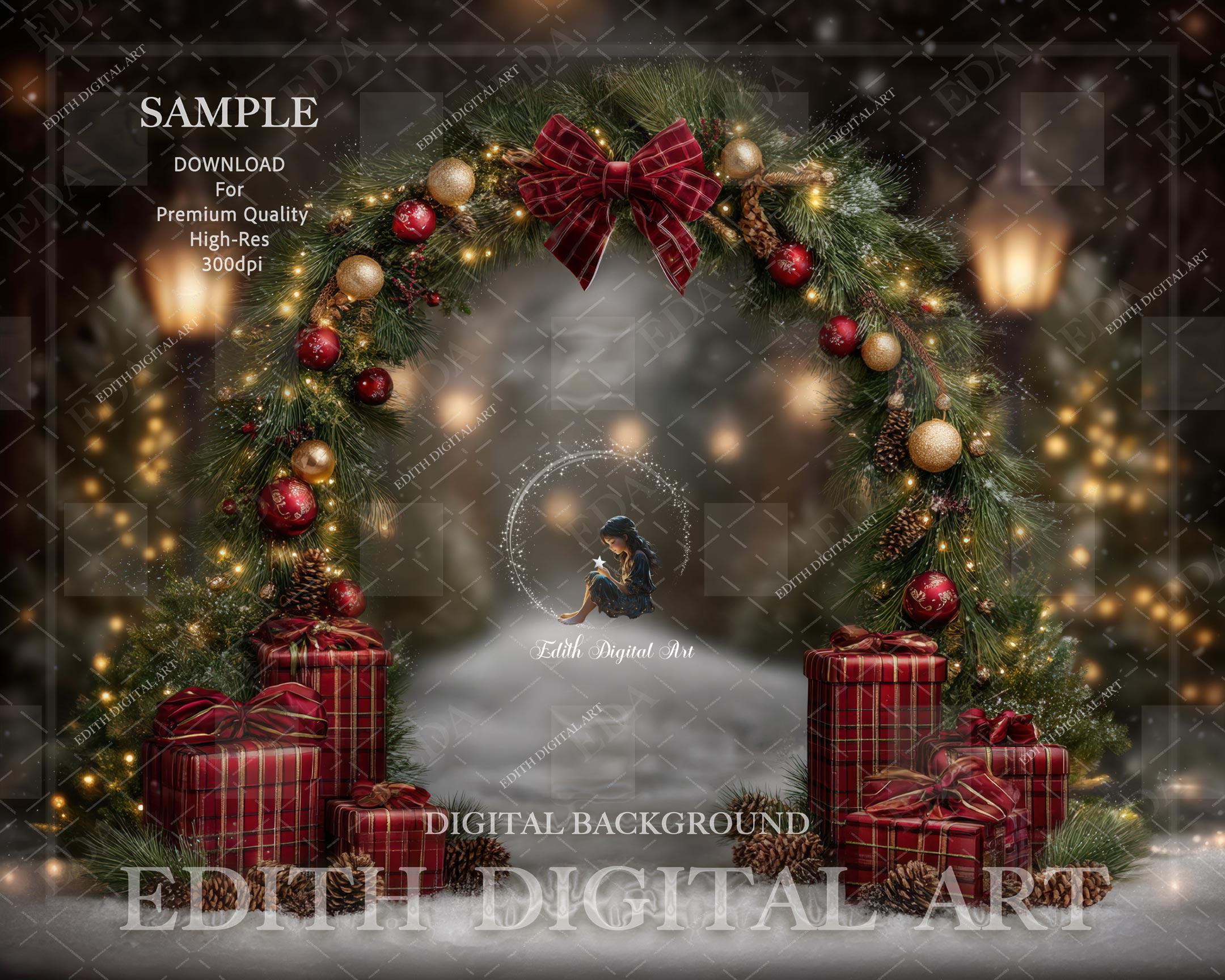 Christmas Arch Digital Backdrop Photography Composite, Family, Kids ...