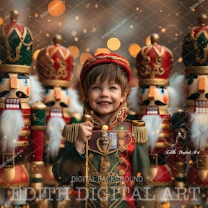 Estúdio de Fotografia Digital de Natal, Retrato, Fundo de Quebra-Nozes, Feriado de Natal, Foto Infantil + Sobreposição de Neve Grátis