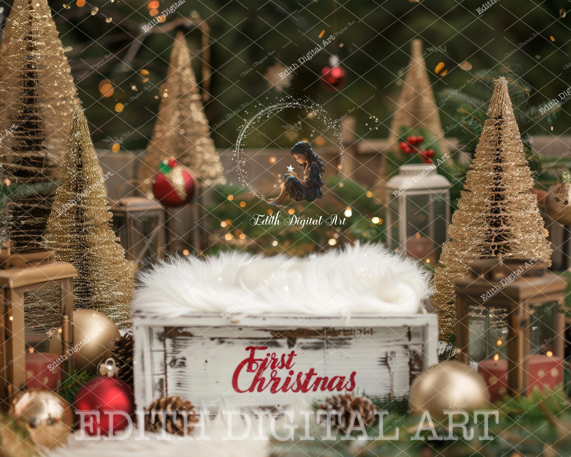 Sfondo digitale di Babbo Natale su una panchina, sfondo digitale per ritratti artistici, composizione natalizia festiva, sovrapposizione di Photoshop - Italia