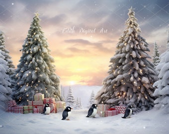 Weihnachts-Fotohintergrund „Winterfenster Mit Schnee & Baum“ | 7x5 Ft Vinyl | Für Foto-Shootings, Party-Deko & Videos