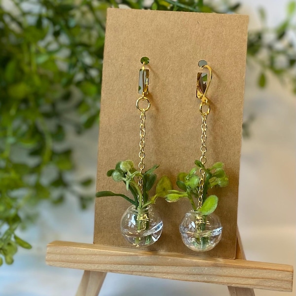 Mini Propagation Earrings | Faux Plant Earrings