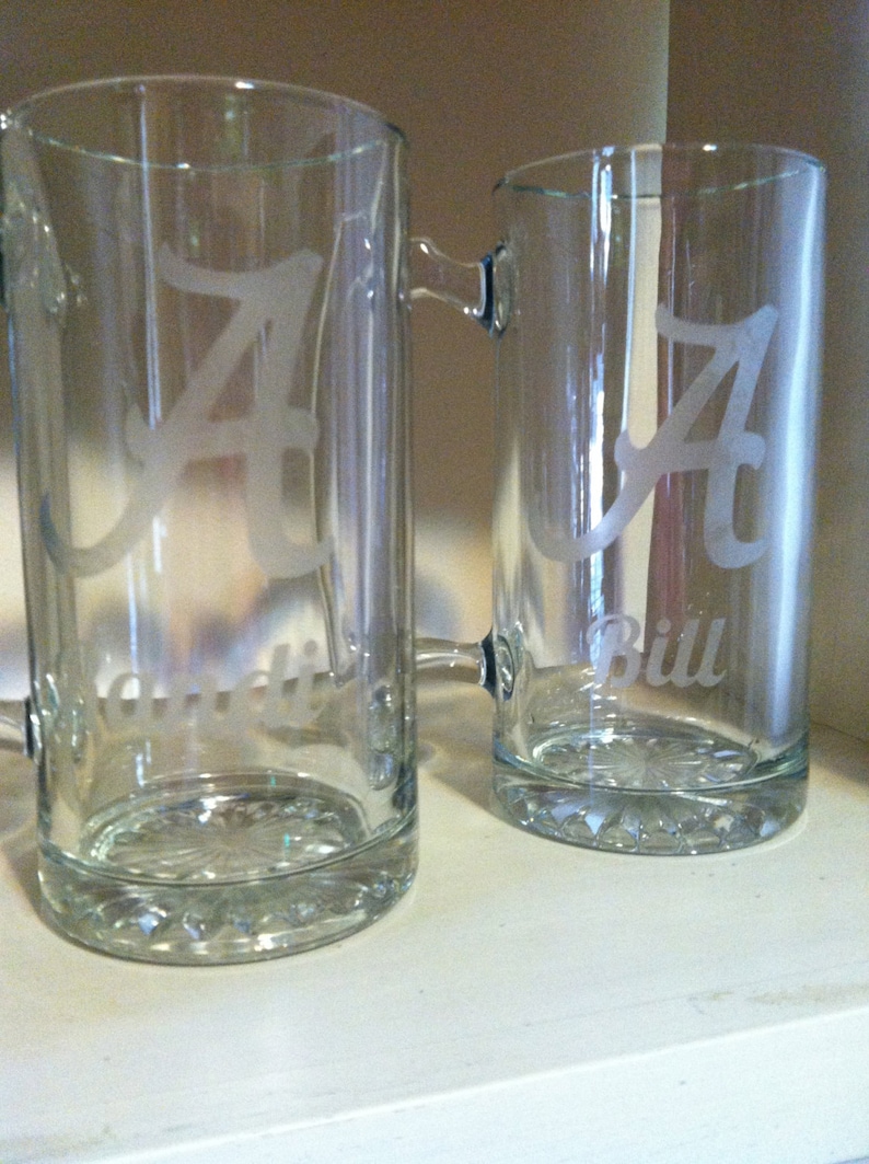 Verre à Bière Gravé Main - Motif Tigre - Artisanat Unique - Neuf